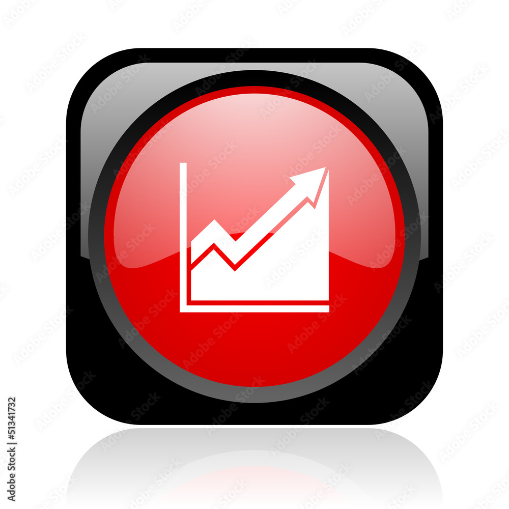 histogram black and red square web glossy icon histogram black and red square web glossy icon