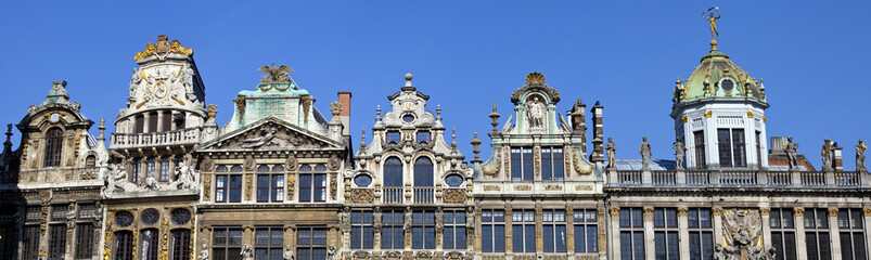 Handdoek met foto Brussel Panorama gildehuizen op Grote Markt  © chrisdorney