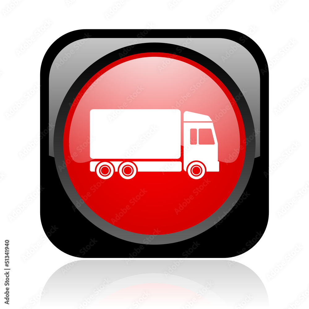 delivery black and red square web glossy icon delivery black and red square web glossy icon