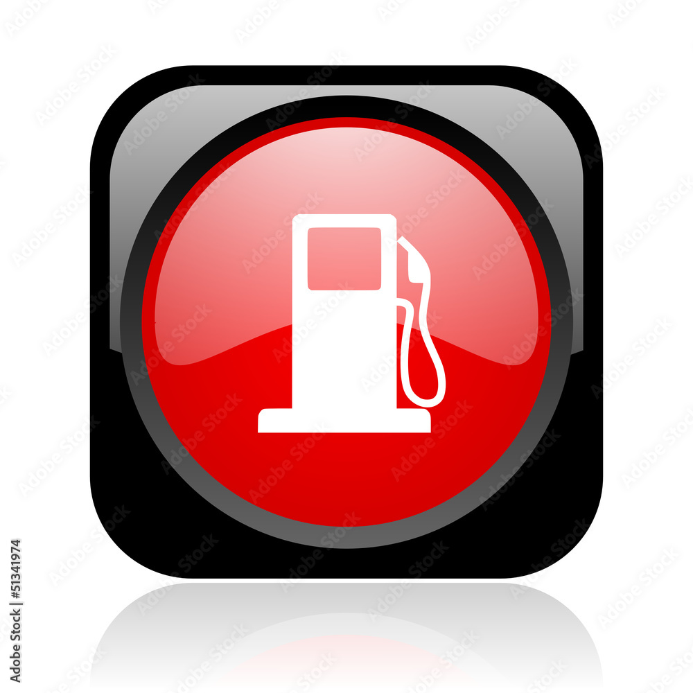 fuel black and red square web glossy icon fuel black and red square web glossy icon