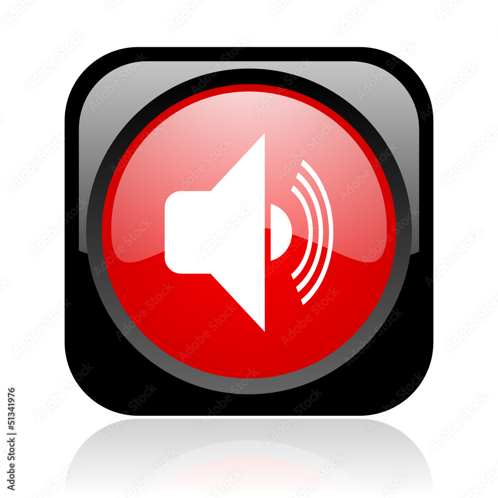 volume black and red square web glossy icon volume black and red square web glossy icon