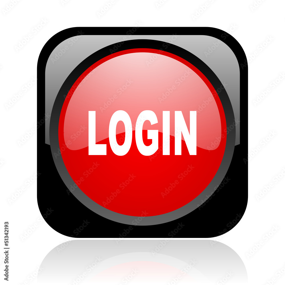login black and red square web glossy icon login black and red square web glossy icon
