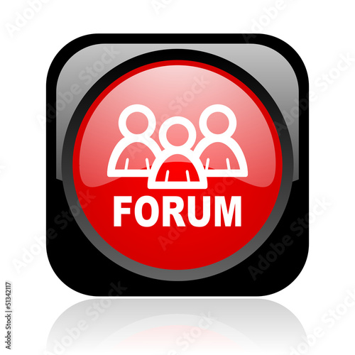 forum black and red square web glossy icon