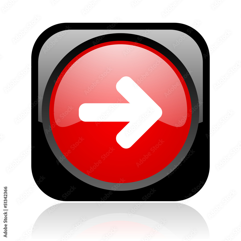 arrow right black and red square web glossy icon arrow right black and red square web glossy icon