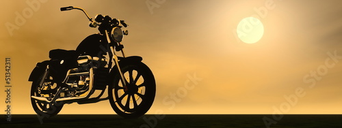 Motobike sunset - 3D render