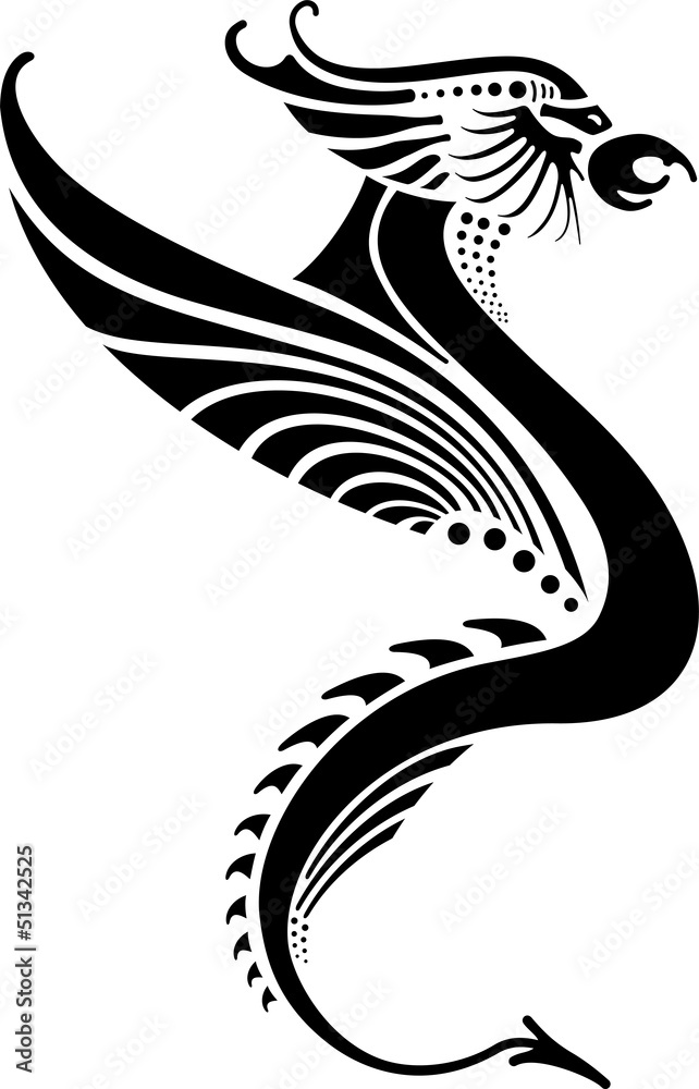 Silhouette of a black dragon Silhouette of a black dragon