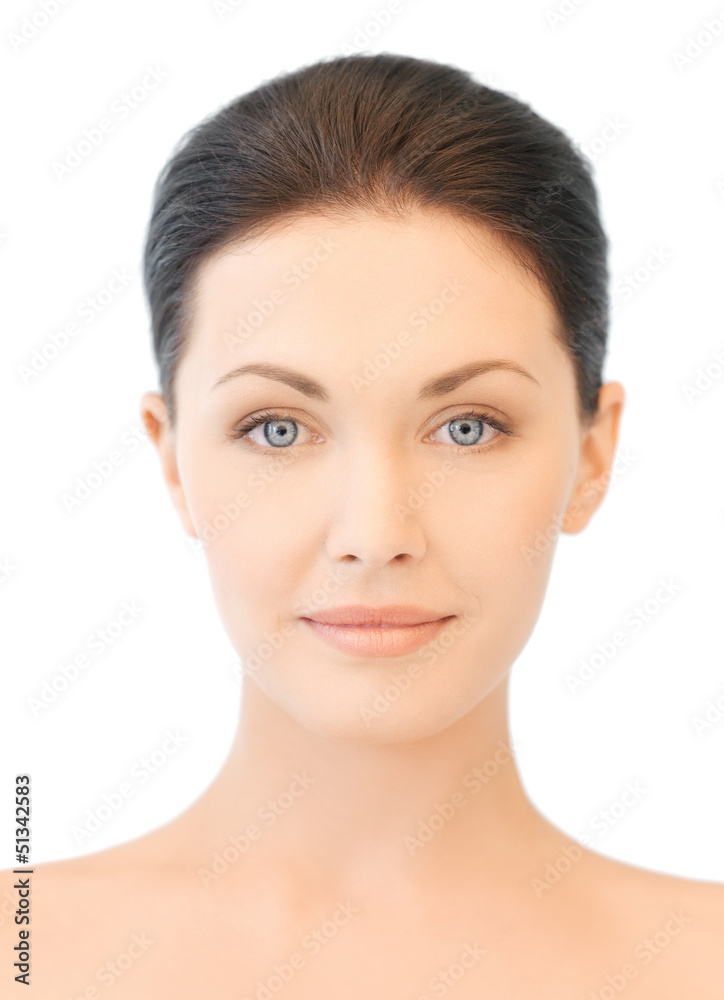 face of beautiful young brunette woman face of beautiful young brunette woman