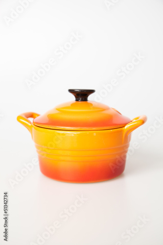 Orange cooking pot