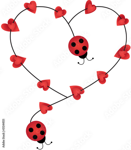 Ladybugs forming heart shape