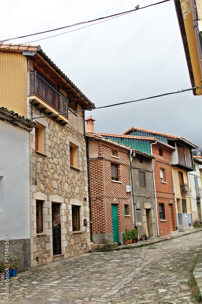 Calle de Guijo de Santa Bárbara, La Vera, Cáceres, España
