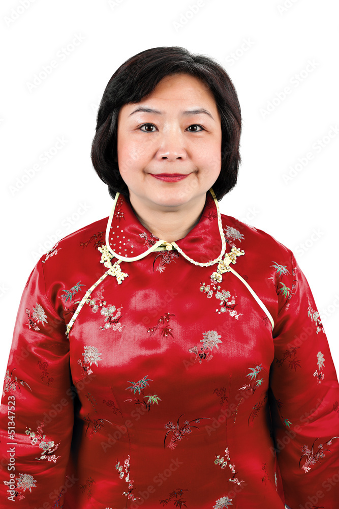 Chinese Woman wearing red traditional suit Chinese Woman wearing red traditional suit