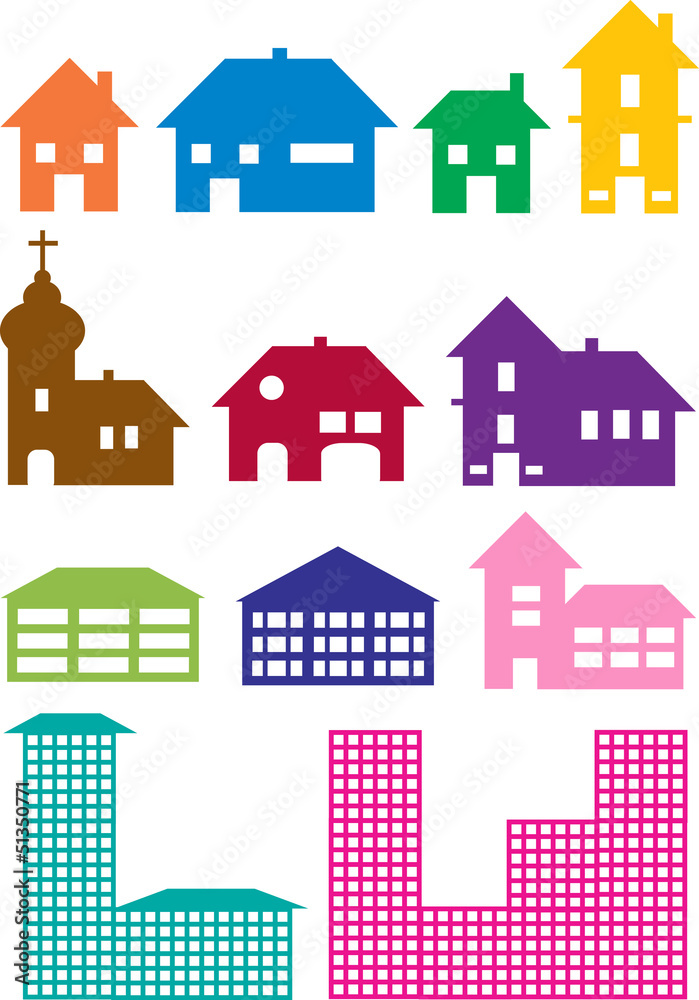 set of various vector house icons