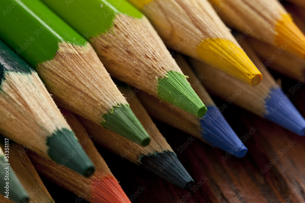 Fototapeta premium Colored pencils close-up.