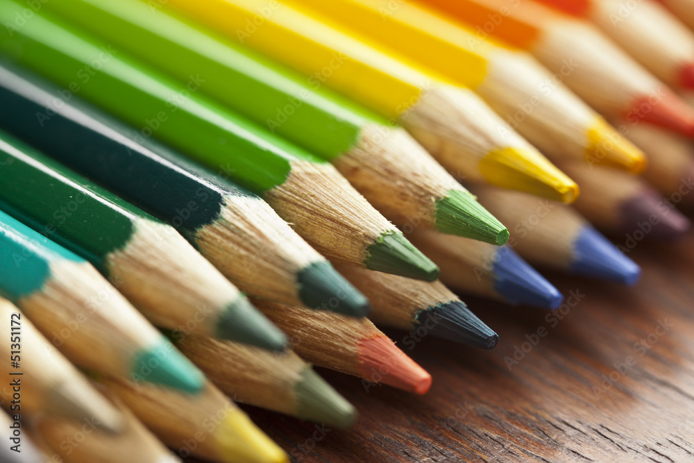 Obraz premium Colored pencils close-up.