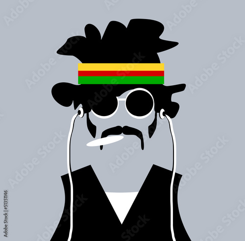 man with rastafarian headband and marijuana