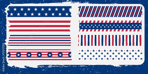 star and bars tape on grunge background