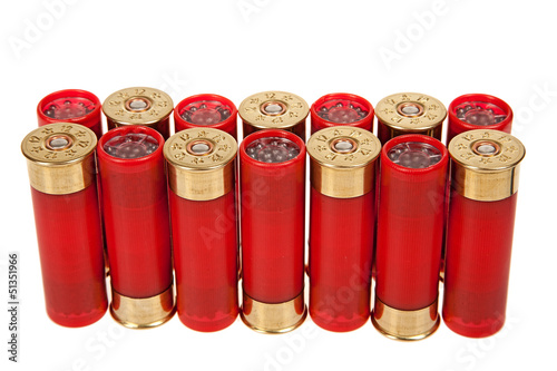 Quadro su tela red hunting cartridges on a white background