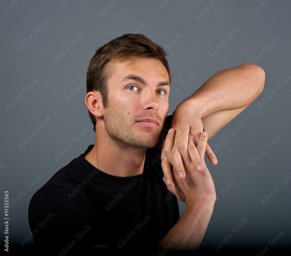 Naklejka premium man gesticulates