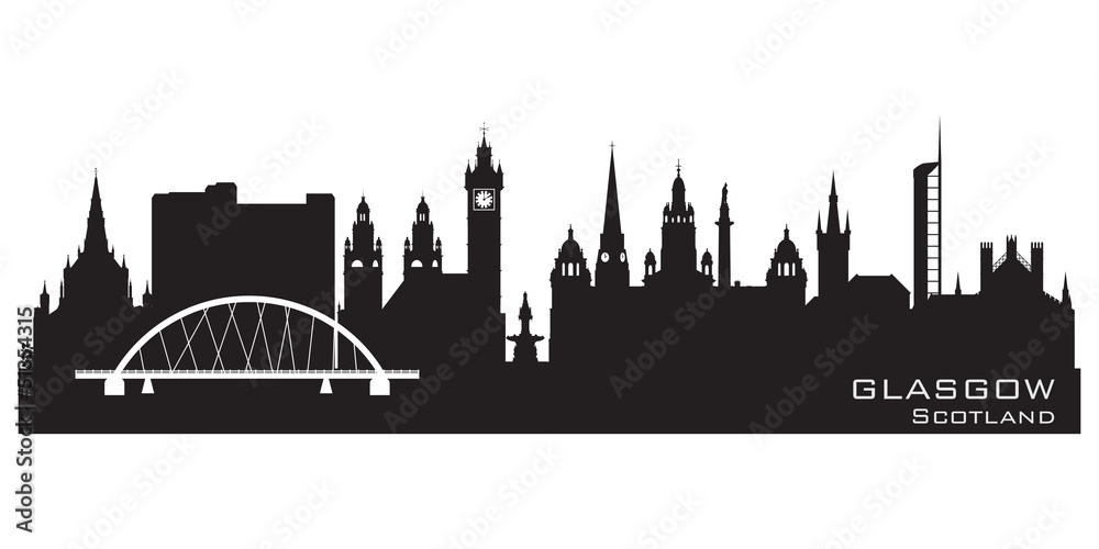 Glasgow Scotland skyline city silhouette