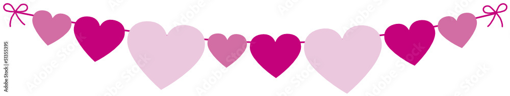herzchen girlande in pink Stock-Vektorgrafik | Adobe Stock