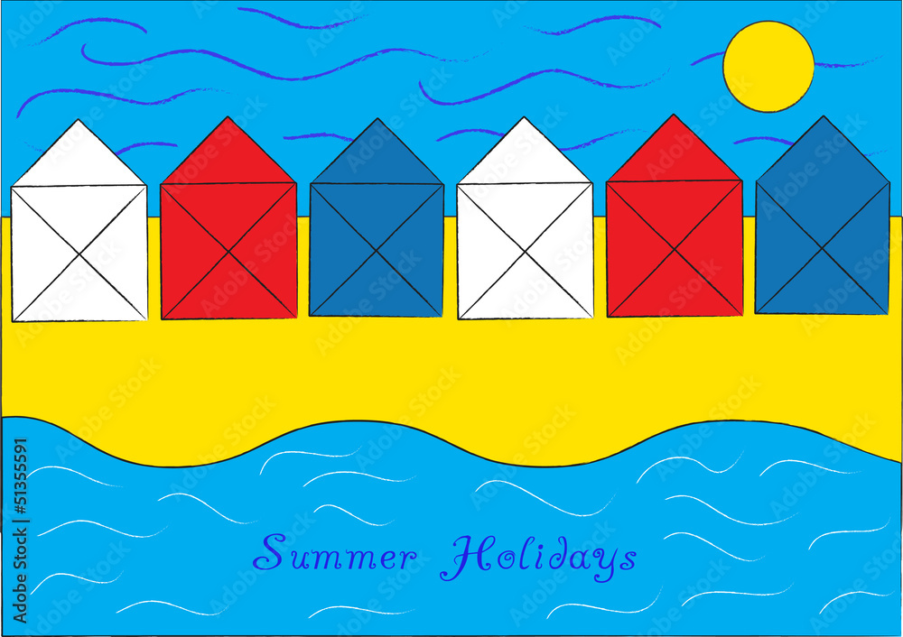 summer holidays on the beach, vector background summer holidays on the beach, vector background