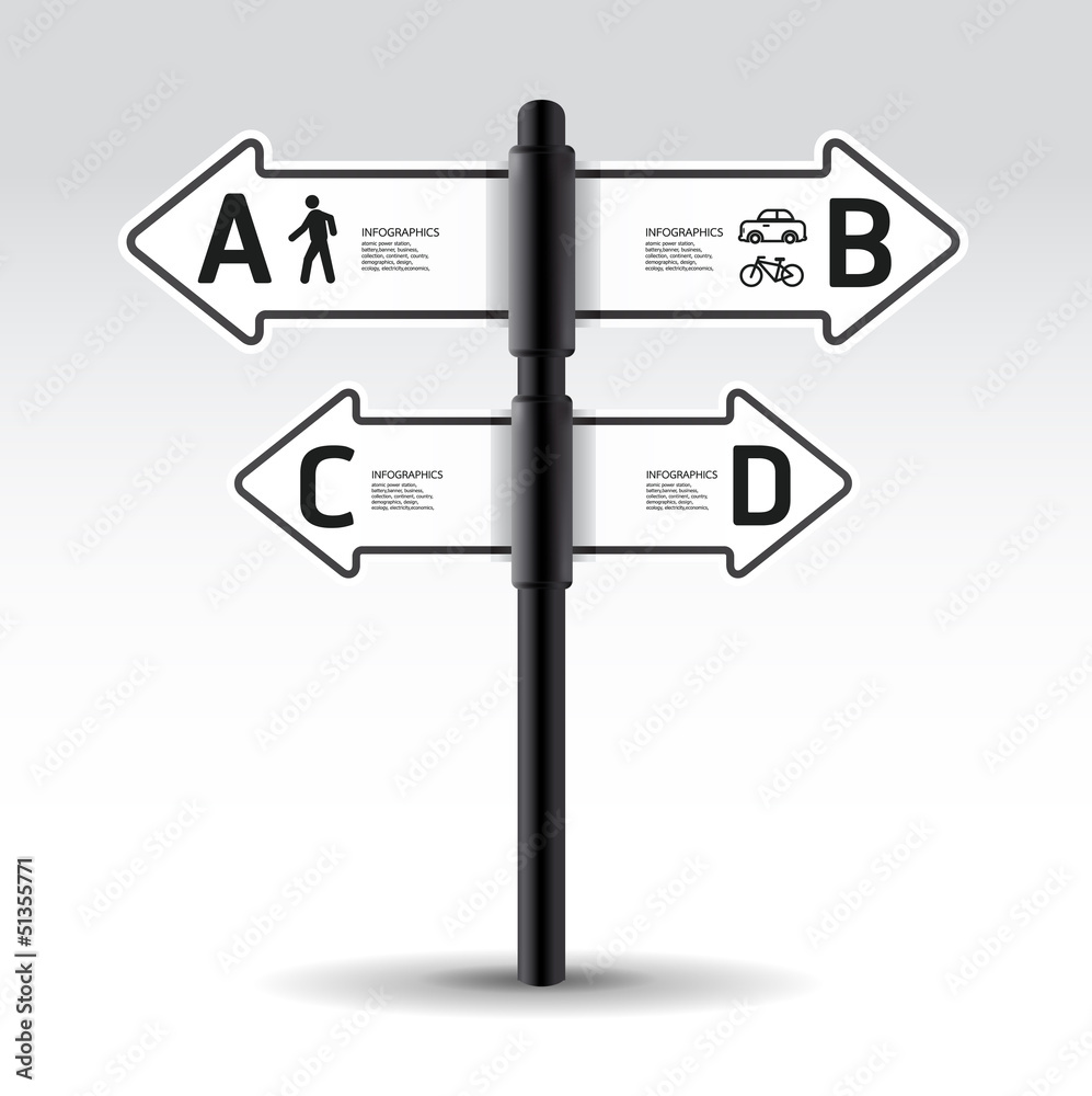Obraz premium Modern road sign Design template / can be used for infographics