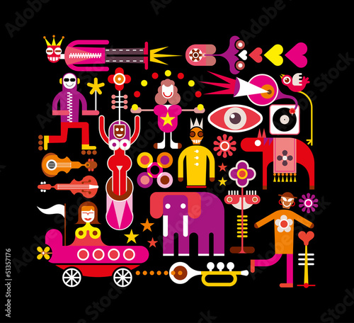 Circus - vector illustration on black
