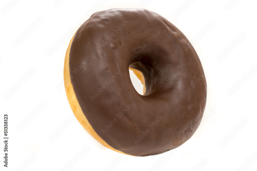 Chocolate donut isolated on white background Chocolate donut isolated on white background