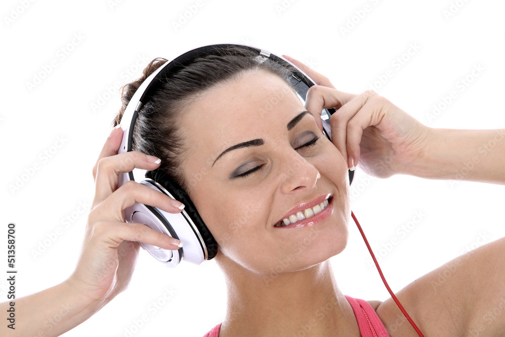 Fototapeta premium Woman Wearing Headphones
