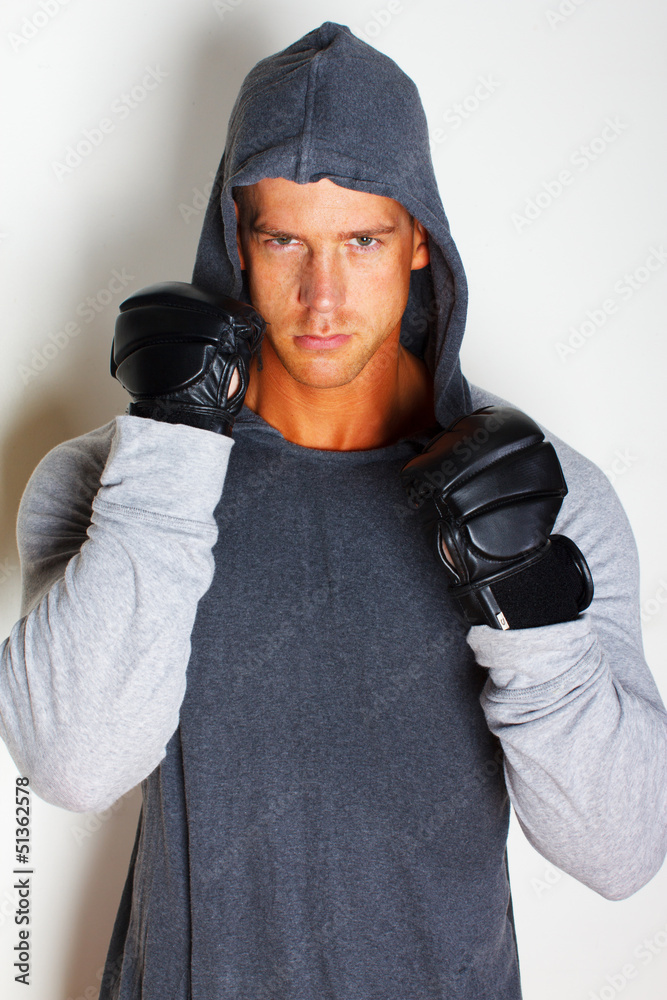 Young boxer who is ready to fight Young boxer who is ready to fight