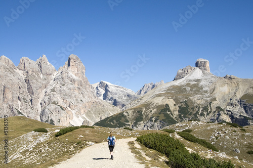 Wanderer in den Dolomiten - Alpen