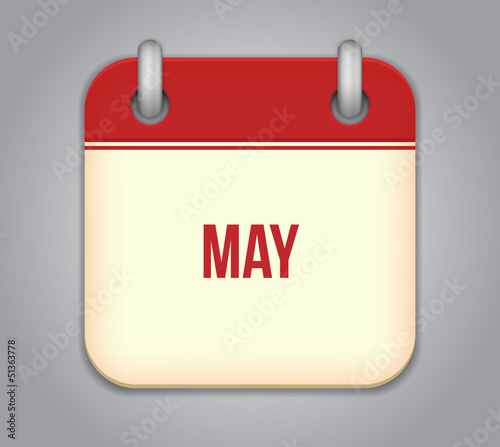 Vector calendar app icon. May