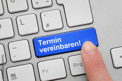 Tableau sur toile Tastatur mit Termin vereinbaren