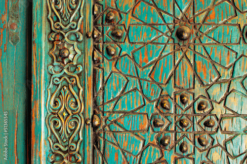 A detail shot of an ancient ottoman door photo