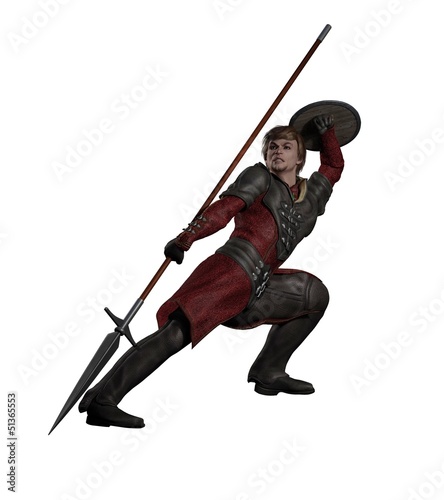 Medieval or Fantasy Spearman Fighting