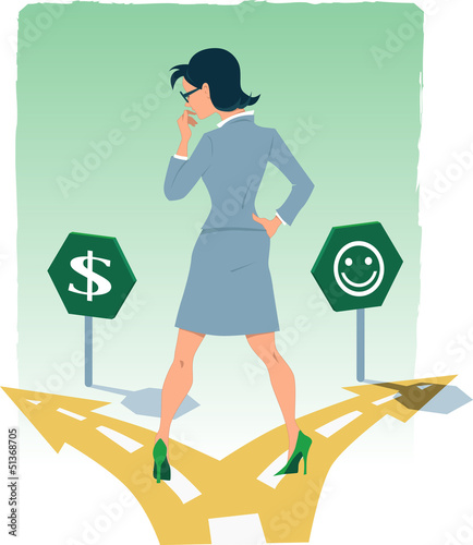 Choosing between money and happiness