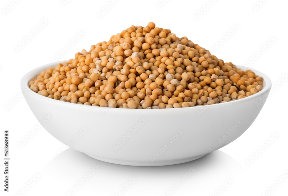 Mustard seeds in plate Mustard seeds in plate