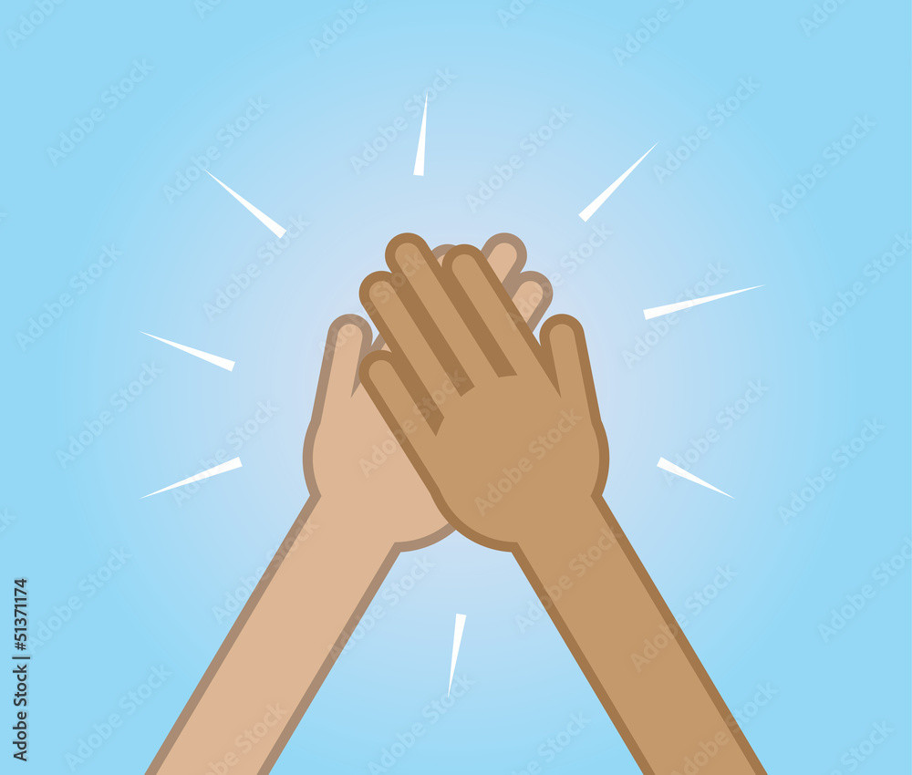 Fototapeta premium Two hands giving a high five