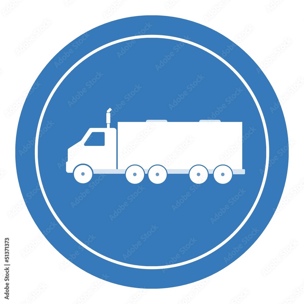 Camion poids lourd dans un panneau Camion poids lourd dans un panneau