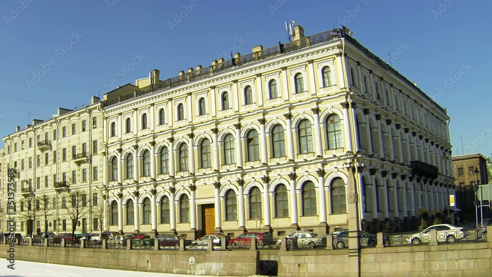 Facade of an old building in Petersburg. Embankment of Moika Facade of an old building in Petersburg. Embankment of Moika