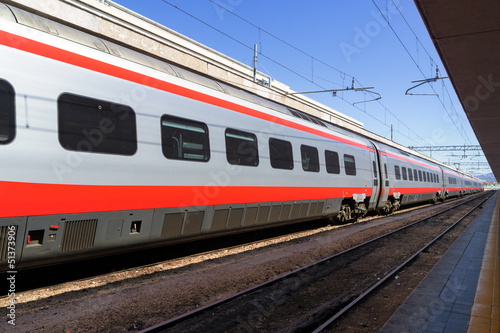 high speed train in station