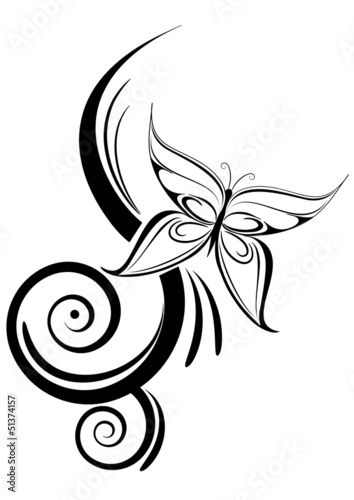 tatuaggio farfalla tribale photo