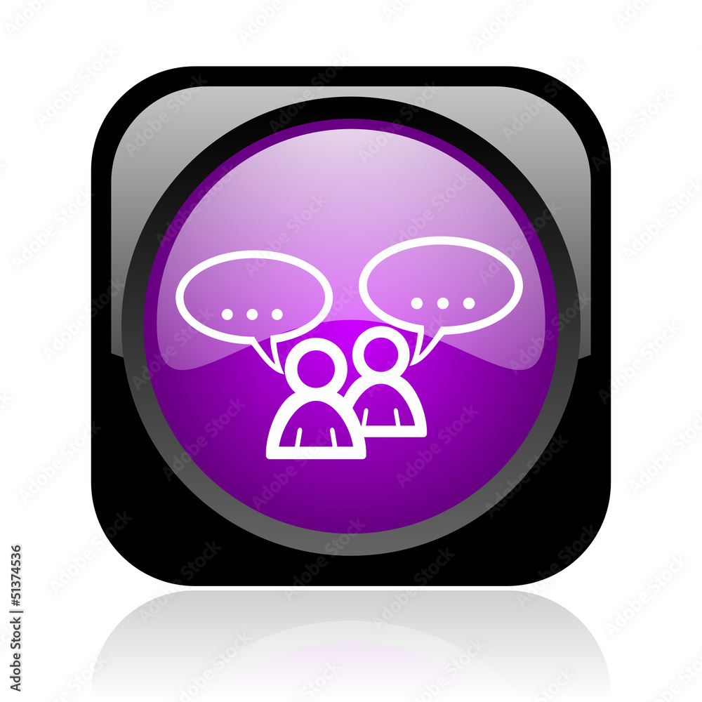 forum black and violet square web glossy icon forum black and violet square web glossy icon