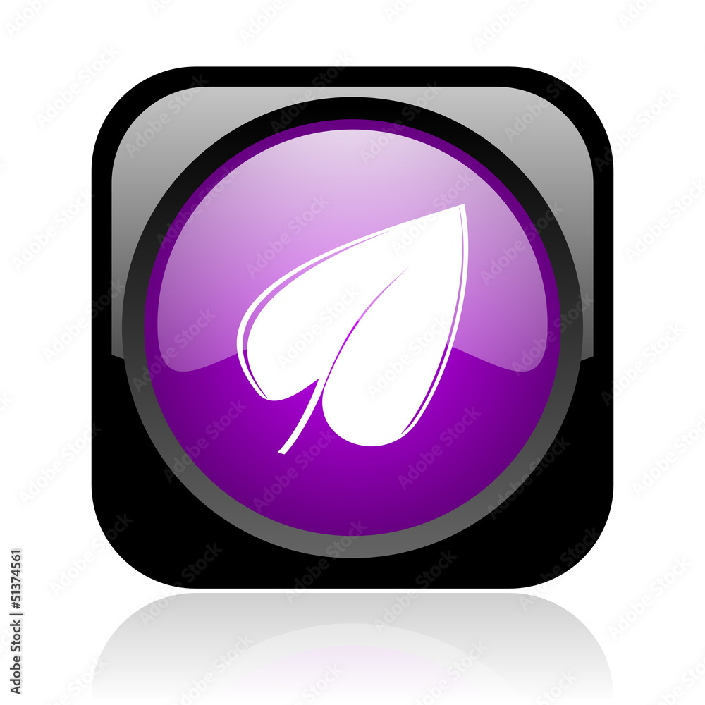 leaf black and violet square web glossy icon leaf black and violet square web glossy icon