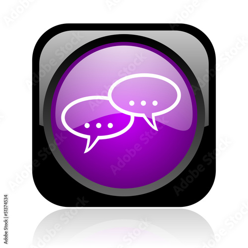 forum black and violet square web glossy icon