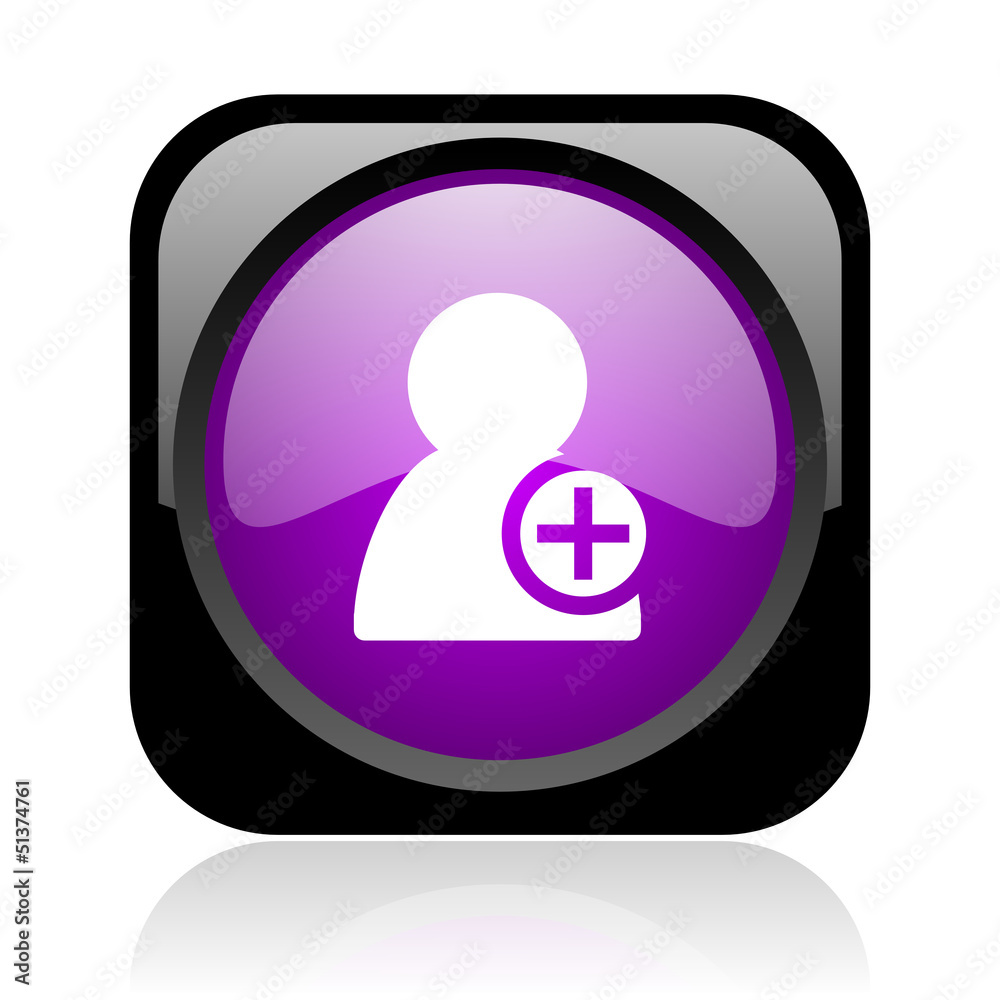add contact black and violet square web glossy icon add contact black and violet square web glossy icon