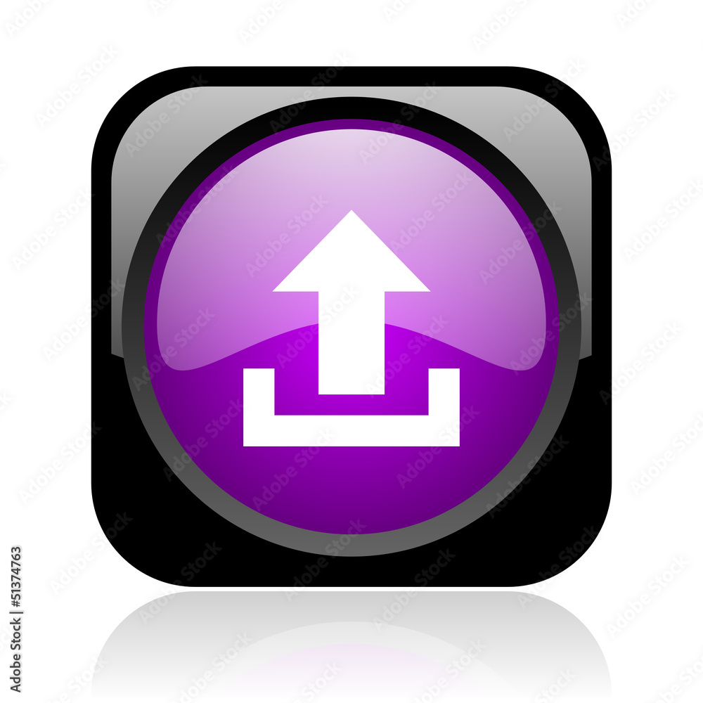upload black and violet square web glossy icon upload black and violet square web glossy icon