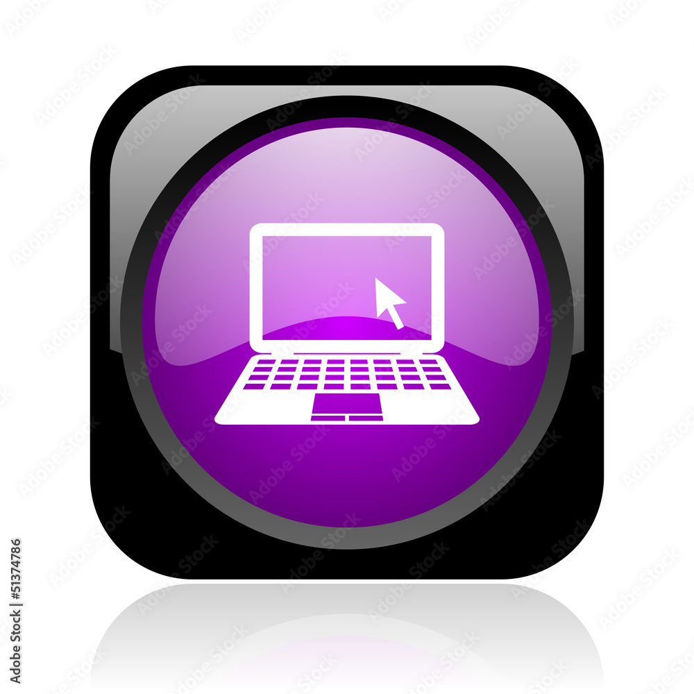 notebook black and violet square web glossy icon notebook black and violet square web glossy icon