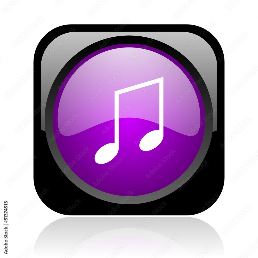 music black and violet square web glossy icon music black and violet square web glossy icon