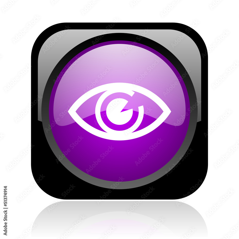 eye black and violet square web glossy icon eye black and violet square web glossy icon